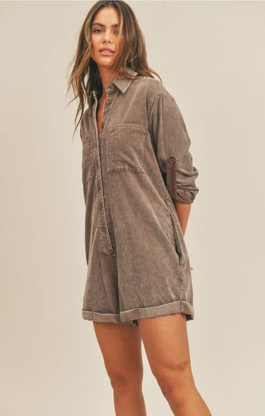 Washed Away Corduroy Romper